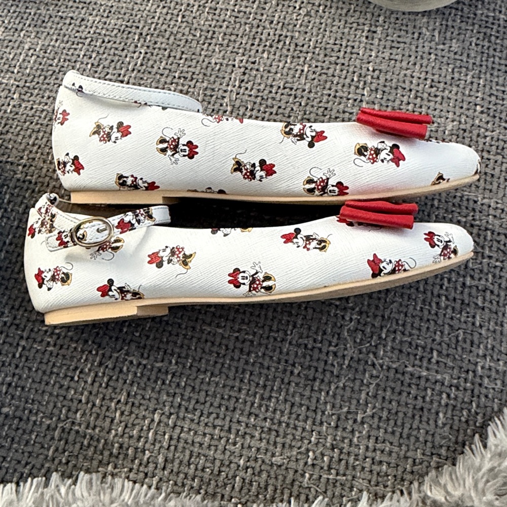 Janie and Jack Disney Minnie Mouse White and Red Dress Shoes Size 13 Kids Flats - Picture 3 of 8